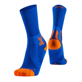 X-Socks Laufsocke Crew Run Perform Warm blau/orange Herren - 1 Paar